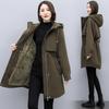 Женская зимняя куртка-пуховик с капюшоном и бархатной подкладкой, повседневная теплая стеганая куртка для зимы, парка, свободная длинная женская куртка