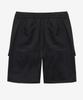 Mind Bridge [Air Cool] Mesh Semi-Wide Cargo Full Elastic Waist Black Half Pants