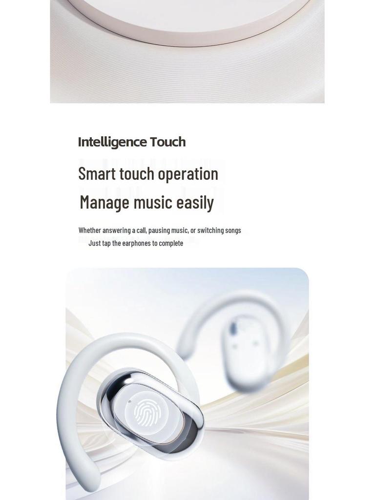 New Open-Ear Hook Wireless Bluetooth Earbuds - Long Battery Life, High-Quality Sound, Sports, Calls