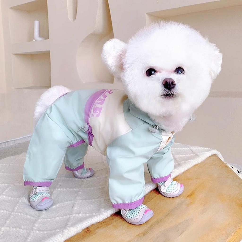 Dog Raincoat 4-Legged All- Jacket For Small Dogs (Bichon, Teddy)
