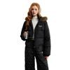 Petite Winter Short Down Jacket with Faux Fur Hood