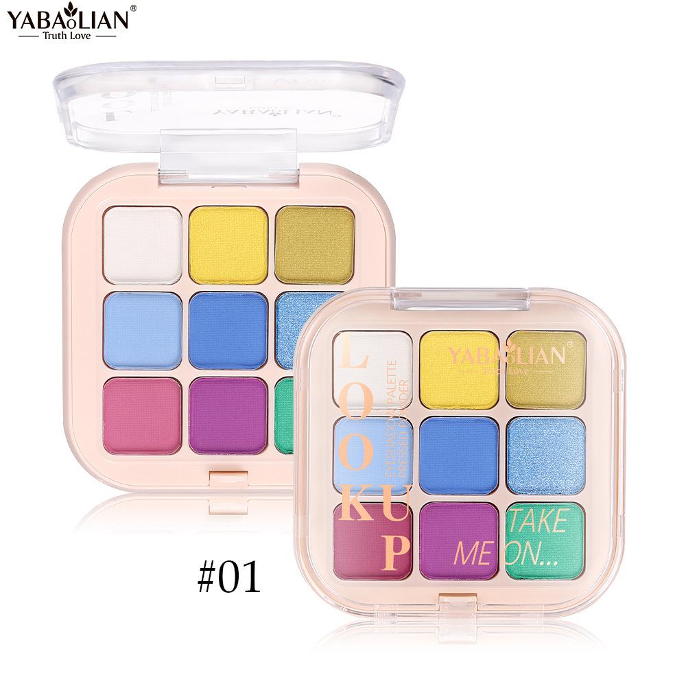 Nine-colored Colorful Fog-sensing Eyeshadow Velvet Glitter Flash Eyeshadow Plate Waterproof and Sweat-proof Not Easy To Take Off Makeup Eye Makeup