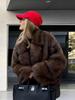 Роскошный ленивый стиль пальто с длинным рукавом из искусственного меха лисы, весенняя новая модная индивидуальность, костюмный воротник, открытый кардиган, топ