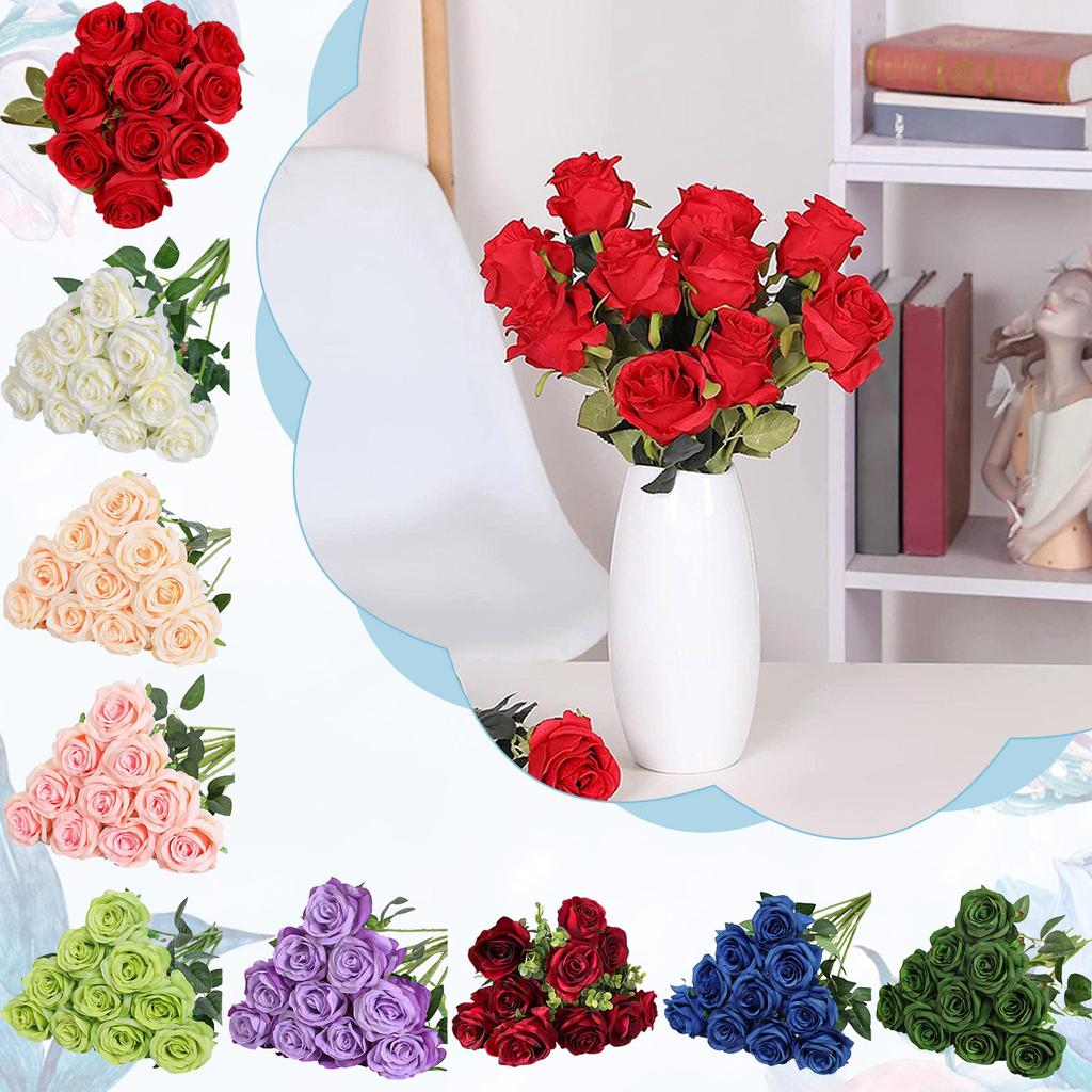 Имитация вечеринки, однотонная роза, искусственная имитация растений, украшение атмосферы, цветы, 1 комплект.10 шт.
