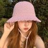 Японские ретро плетеные шапки Лоли для женщин Show Face Small Spring Summer Travel Солнцезащитные Модные универсальные шляпы-ведра