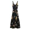2025 Spring/Summer Women's Slim Fit Backless Floral V-Neck Sleeveless Dress