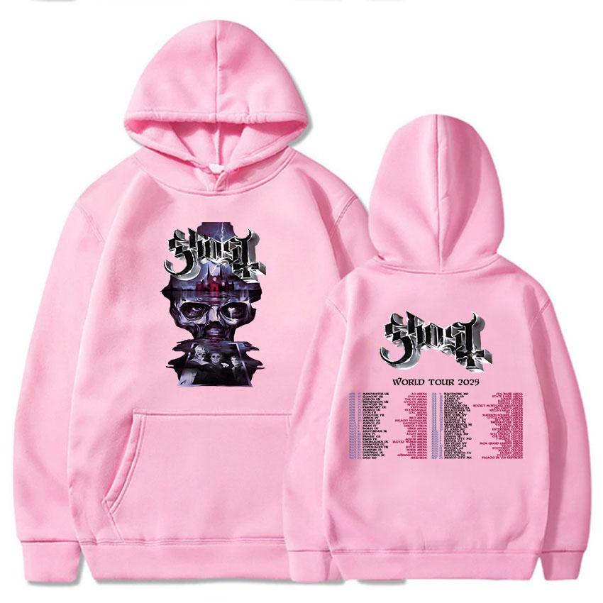 Толстовки Ghost World Tour 2025 Рок-группа Хип-хоп Унисекс Уличная одежда Sudaderas Hombre Зимние Повседневные Тяжелый Металл Толстовки Мужские