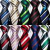 Classic Tie for Men Woven Silk Striped Neckties Handkerchief Set Cufflinks Formal Casual