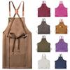 Canvas Kitchen Aprons Multi-pocket Barista Apron New Chef Work Apron  Kitchen