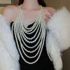 Accessories, Pearl Necklace, Fashionable Multi Layer Necklace, Chest Chain, Sexy Chest Chain, Pearl Body Chain, Accessories, Photo Props