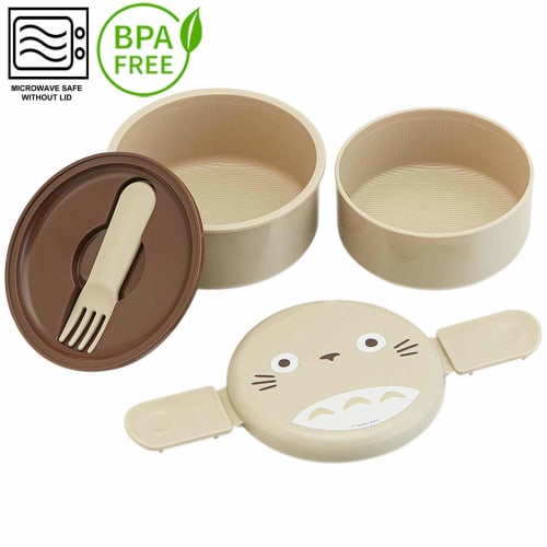 Skater Round Lunch Box 500ml Bento Box with Fork My Neighbor Totoro Ghibli Made In Japan ONWR1-A
