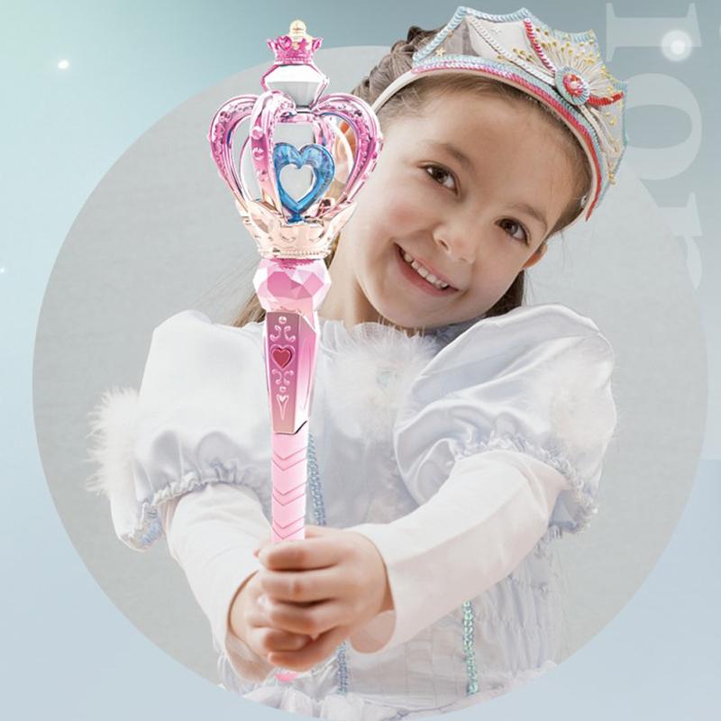 Игрушка-палочка со светодиодной подсветкой, с ручкой из хрустального шара, электрическая светящаяся музыка, вращающаяся мигающая лампа