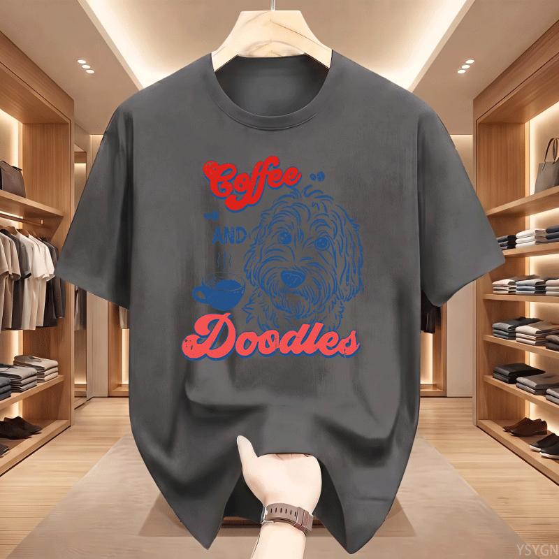 Coffee Funny Doodle Dog Coffee Club Pet Lover Streetwear Tshirt Humor Tee Loose Fit Clothing For Unisex And Unisex Short Sleeve