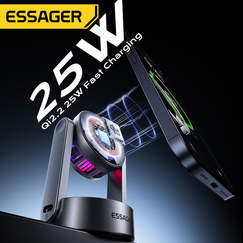 Essager Магнитная беспроводная зарядка 3-в-1 Qi2.2 25 Вт Быстрая зарядка Стенд Для iPhone 17 16 Pro Max Apple