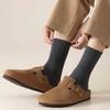 Black Socks Men'S Double-Needle Medium Tube Men'S Socks Sweat-Absorbing Breathable Stockings Formal Suit Business Socks
