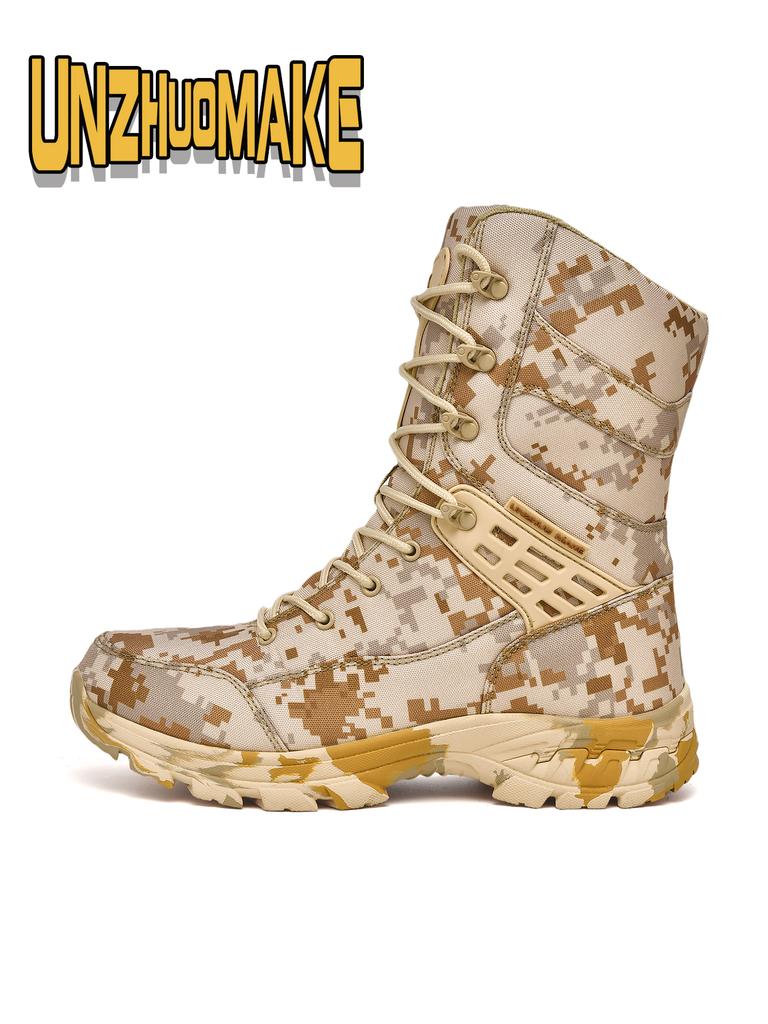 New Men Tactical Boots Military Plus Size Safety Ankle Breathable Outdoor Motorcycle Hiking Shoes Lace Up Male Climbing Shoes