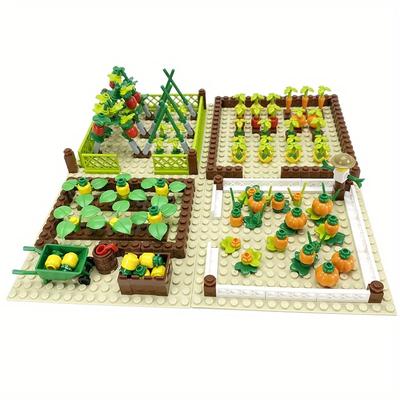 MOC Ферма и Ранчо Сцена Посадки Конструктор Пазл Игрушки - Корова, Свинья, Овца, Помидор, Тыква, Набор Ферма и Ранчо
