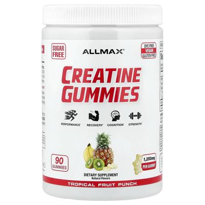 ALLMAX Жевательные конфеты с креатином, Тропический фруктовый пунш, 1250 мг, 90 жевательных конфет