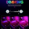 48 светодиодных RGB-светильников для подсветки ног автомобиля с USB-портом для прикуривателя, светодиодная лента для декора салона автомобиля, с дистанционным/голосовым управлением