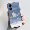 Casing For ZTE Blade A34 / A54 4G Phone Case Shell Aesthetic Cute Cat Astronaut Soft TPU Silicone Black Protective Cover Bumper