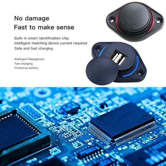 3.1A 12-24V Сдвижная крышка Автомобильный автобус Лодка Двойной USB-порт Зарядное устройство Розетка