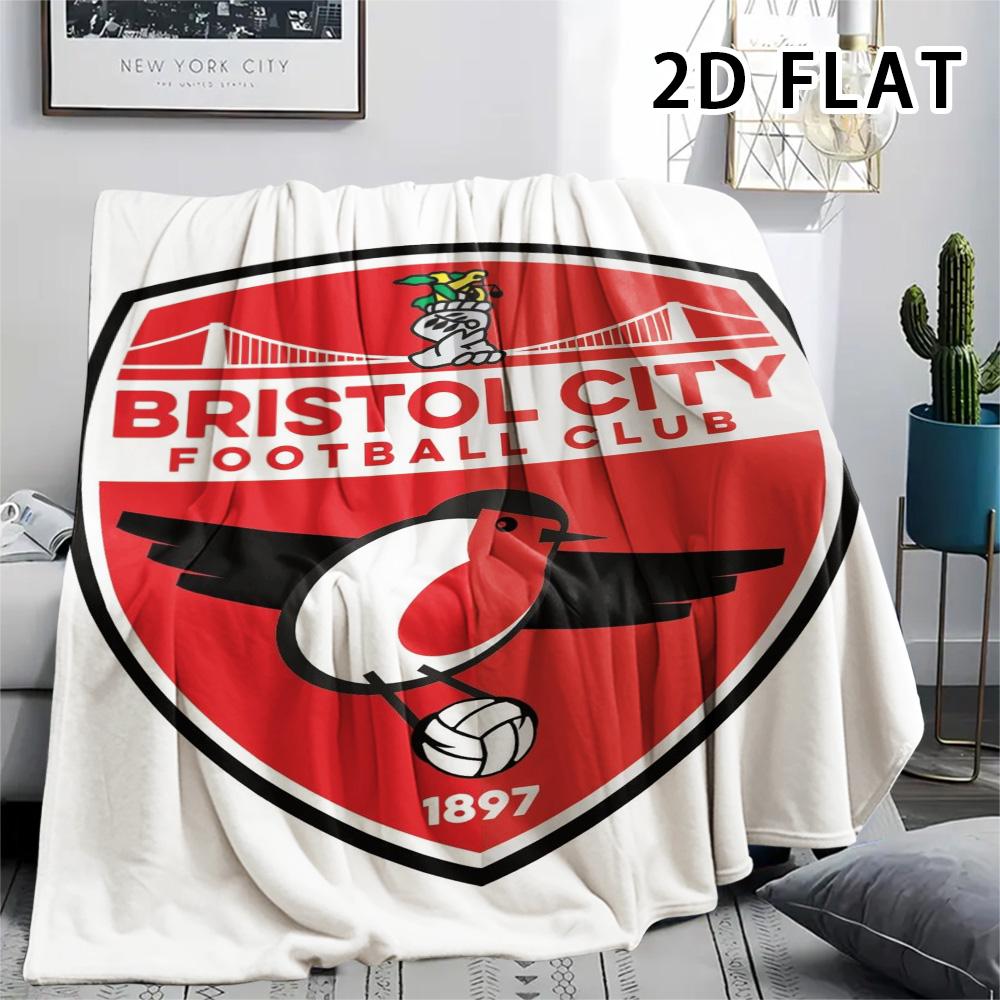 1Pc Bristol city fc Print Flannel Blanket, High quality Comfortable for All Seasons, Home Decor, Warmth and Comfort, Perfect for Christmas Gifts
