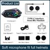 Y12 500M Two Rider Wireless Bluetooth 5.4 Motorcycle Helmet Headphone IPX6 Waterproof 800mAh Noise Canceling RGB Color FM Radio Headset