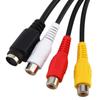 Практичный аудио-видео VGA в AV TV Out 3 RCA конвертер VGA в S-Video кабель-адаптер