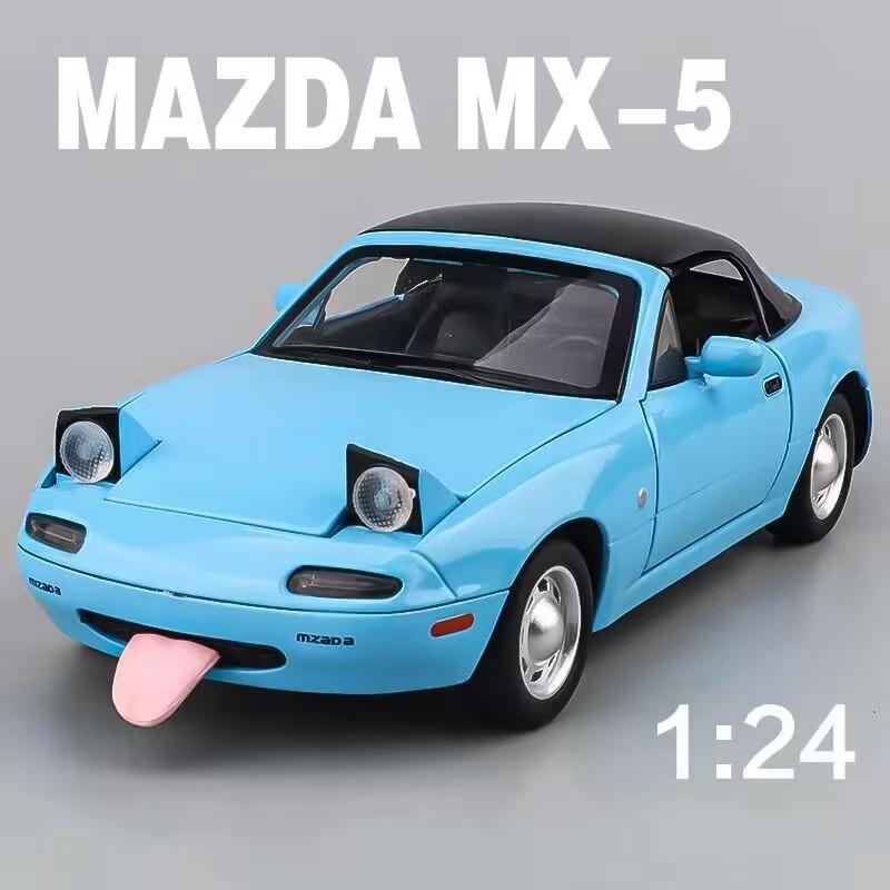 Новый 1:24 Mazda Miata MX5 MX-5 литая модель автомобиля из литого металла миниатюрная машина со звуком и светом детская игрушечная машинка подарок