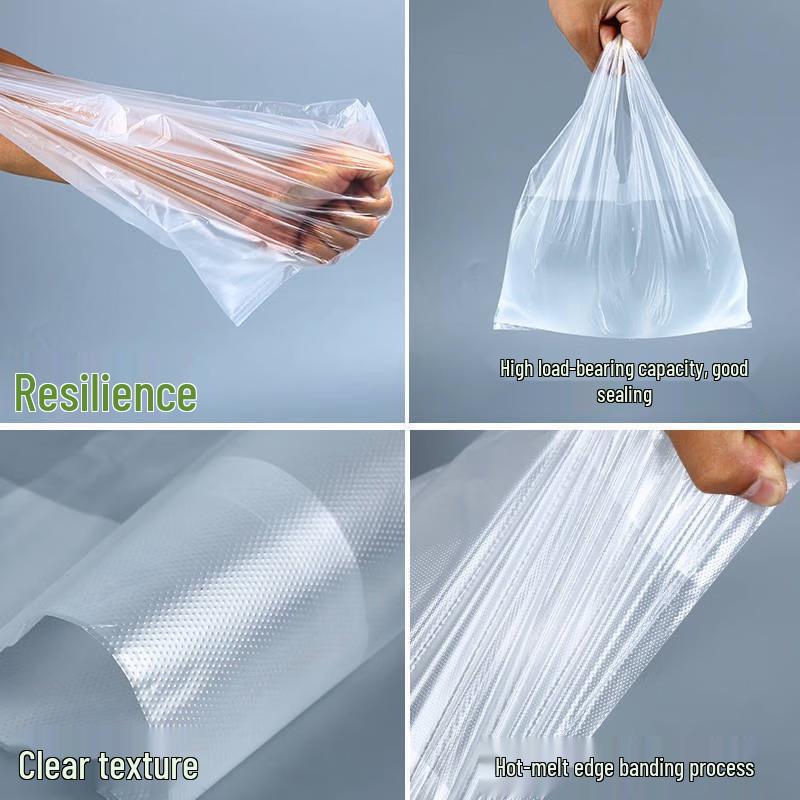 Прозрачный белый пластиковый пакет-майка для упаковки продуктов и фруктов - Одноразовый и удобный для использования на вынос и в супермаркете