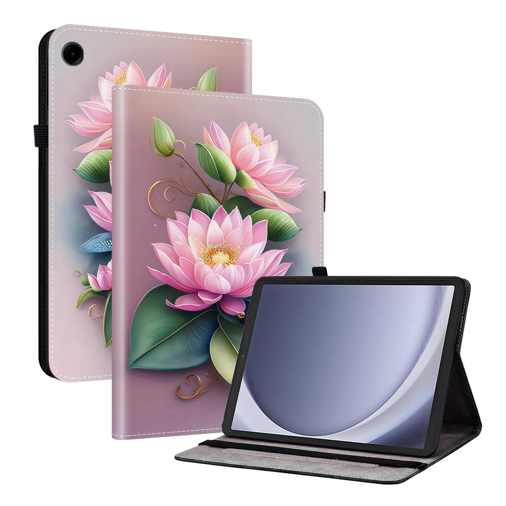 Кожаный чехол для Samsung Galaxy Tab A11 с принтом, подставка, чехол для планшета с отделениями для карт