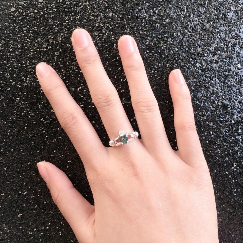 Модное кольцо Claddagh в форме сердца с радугой и зубцами CZ, посеребренные модные украшения, лучший подарок для влюбленных, кольца для женщин