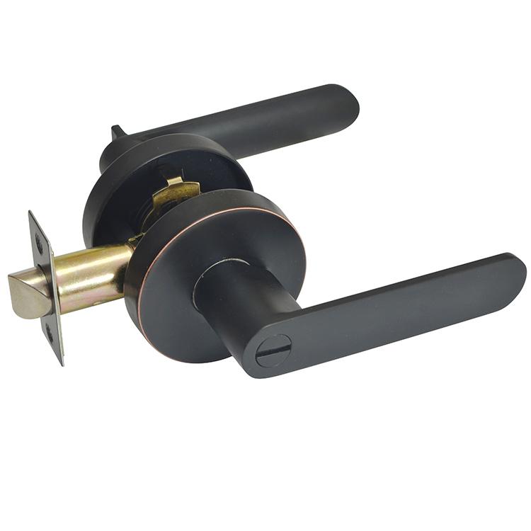 Luxury Gold 60-70mm ANSI Certified Bathroom Door Lockset Waterproof Privacy Pin Latch Lever Lock Key Entry for Wood/Security