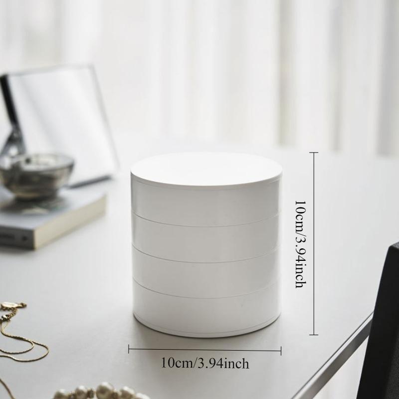 4-слойная шкатулка для хранения ювелирных изделий, вращающийся на 360 градусов держатель, органайзер для серег, резинок, браслетов, органайзер для мелких предметов