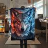 Red Blue Dinosaur Wolf Elk DogPrint Flannel Blanket,High quality Comfortable for All Seasons,Home Decor,Warmth and Comfort,Perfect for Christmas Gifts