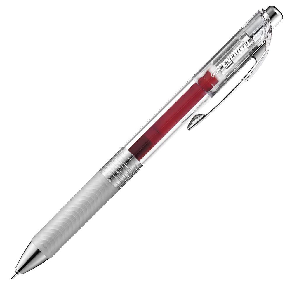 Pentel EnerGel Infree Gel Ink Ballpoint Clear 10 Pens 0.5mm Pen, Barrel, BLN75TL-BG Burgundy,