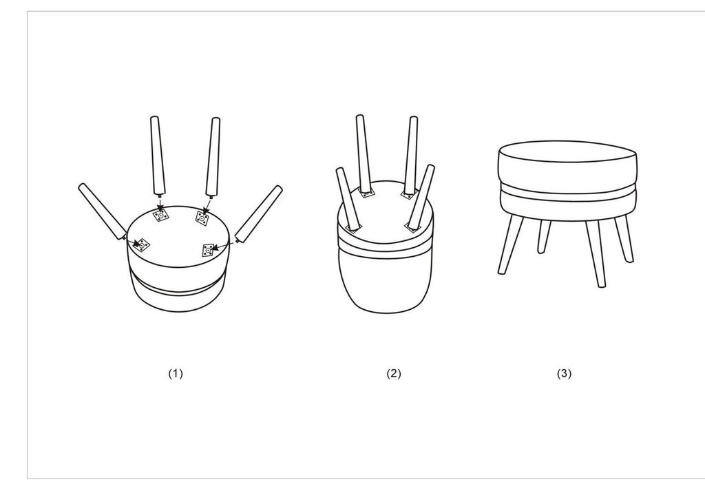 Stool Paris Beige Gold Cm Ø 35X40,5