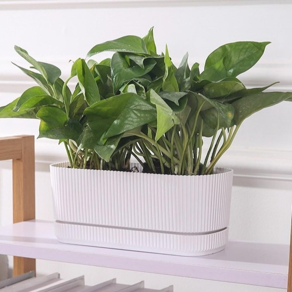 with Drainage Hole Hydroponics Plant Pot Double Layer Flower Planter Home Office Decor