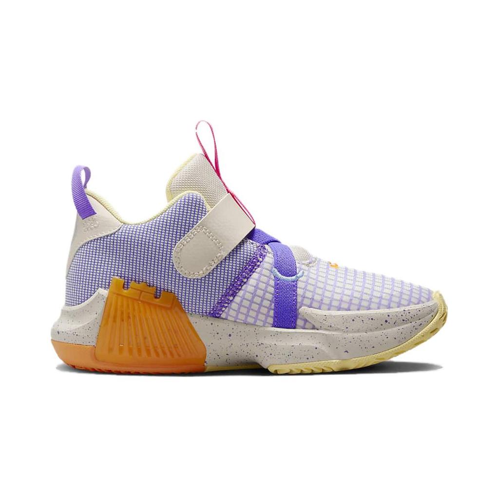 Nike LeBron Witness 7 PS Action Grape Vivid Orange Kids Sneakers Purple Light-Orewood-Brown Cobalt-Bliss DQ8647-101