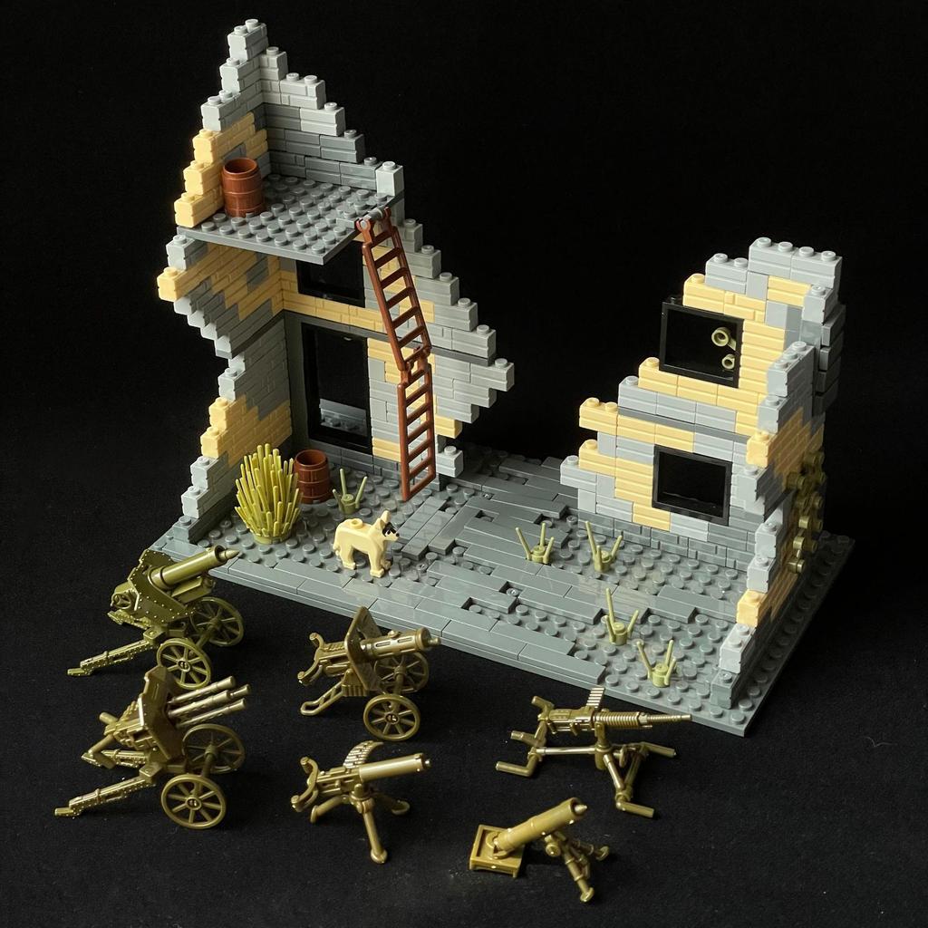 Сцена руин Опасные здания Руины Военные здания Сборка игрушек Ожесточенные бои Заброшенные здания