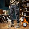 Мужские флисовые модные повседневные брюки свободные мужские комбинезоны синие корсетные брюки облегающие высококлассные брюки