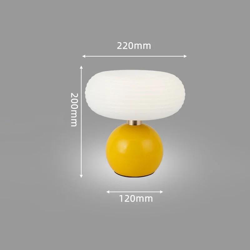 Mushroom Night Light USB Dimmable Desk LampTouch Switch Bedroom Bedside Lamp Eye Protection Learning Rechargeable Table Lighting