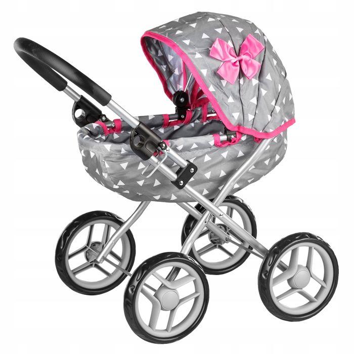 Коляска-люлька для куклы Kinderplay, складной капюшон, алюминиевая рама, бесшумные колеса (KP0260S)