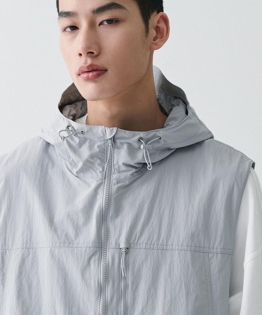 Musinsa Standard [City Leisure] Hooded Vest [Light Grey]