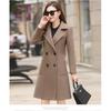 Tooxika New Solid Color Slim Fit Mid-length Woolen Coat Waisted Women's Woolen Coat