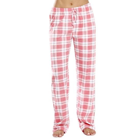 Женские длинные брюки с эластичной резинкой на талии, широкие повседневные брюки, спортивные клетчатые брюки, свободные домашние брюки