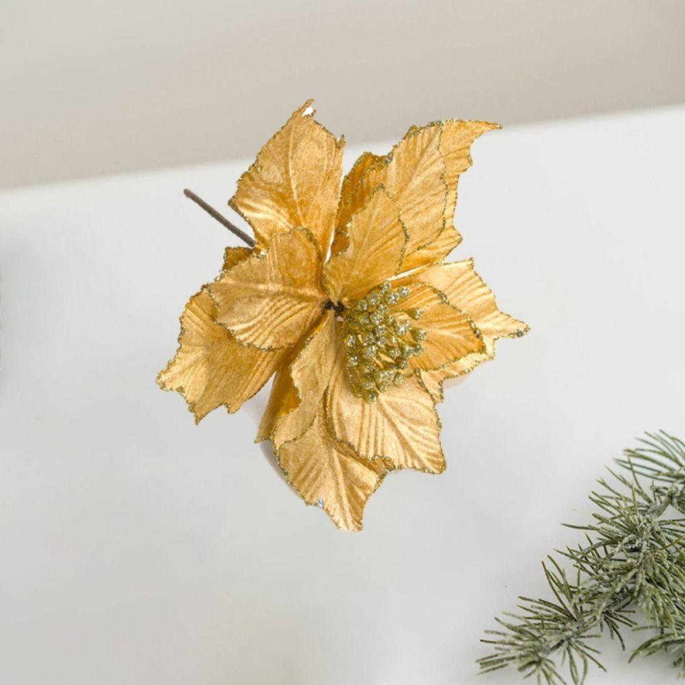 Handmade Artificial Xmas Flower Lightweight Fake Christmas Flower  Home Decor