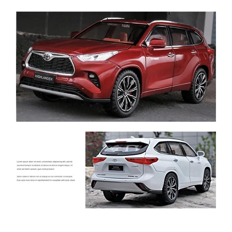1/24 Toyota Highlander SUV 2023 литая игрушечная модель автомобиля со звуком и светом инерционный механизм детская игрушка коллекционная вещь подарок на день рождения