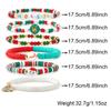 European & American Style Polymer Clay Bead Bracelet: Santa, Snowflake, Christmas Tree Elastic Design