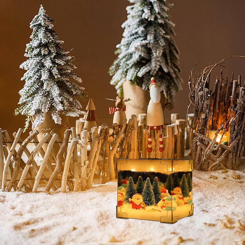 Санта-Клаус Ночной Световой Куб Дизайн Домашний Рождественский Снежный Декор Элегантные Рождественские Световые Украшения Для Внутреннего Праздничного